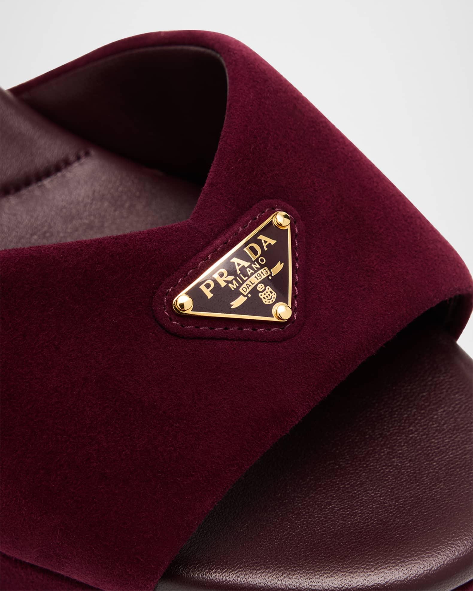 Suede Triangle Logo Platform Sandals  Product Image