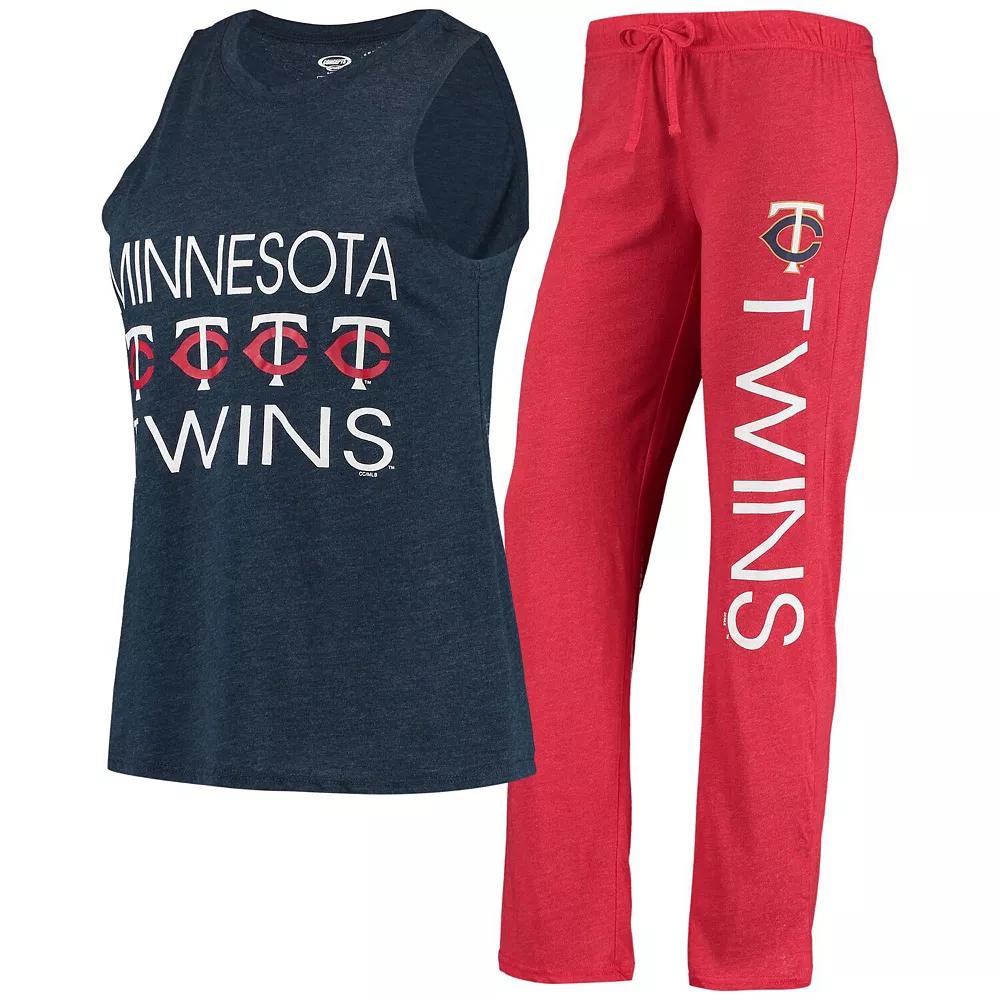 Womens Concepts Sport /Navy Minnesota Twins Meter Muscle Tank Top & Pants Sleep Set Product Image