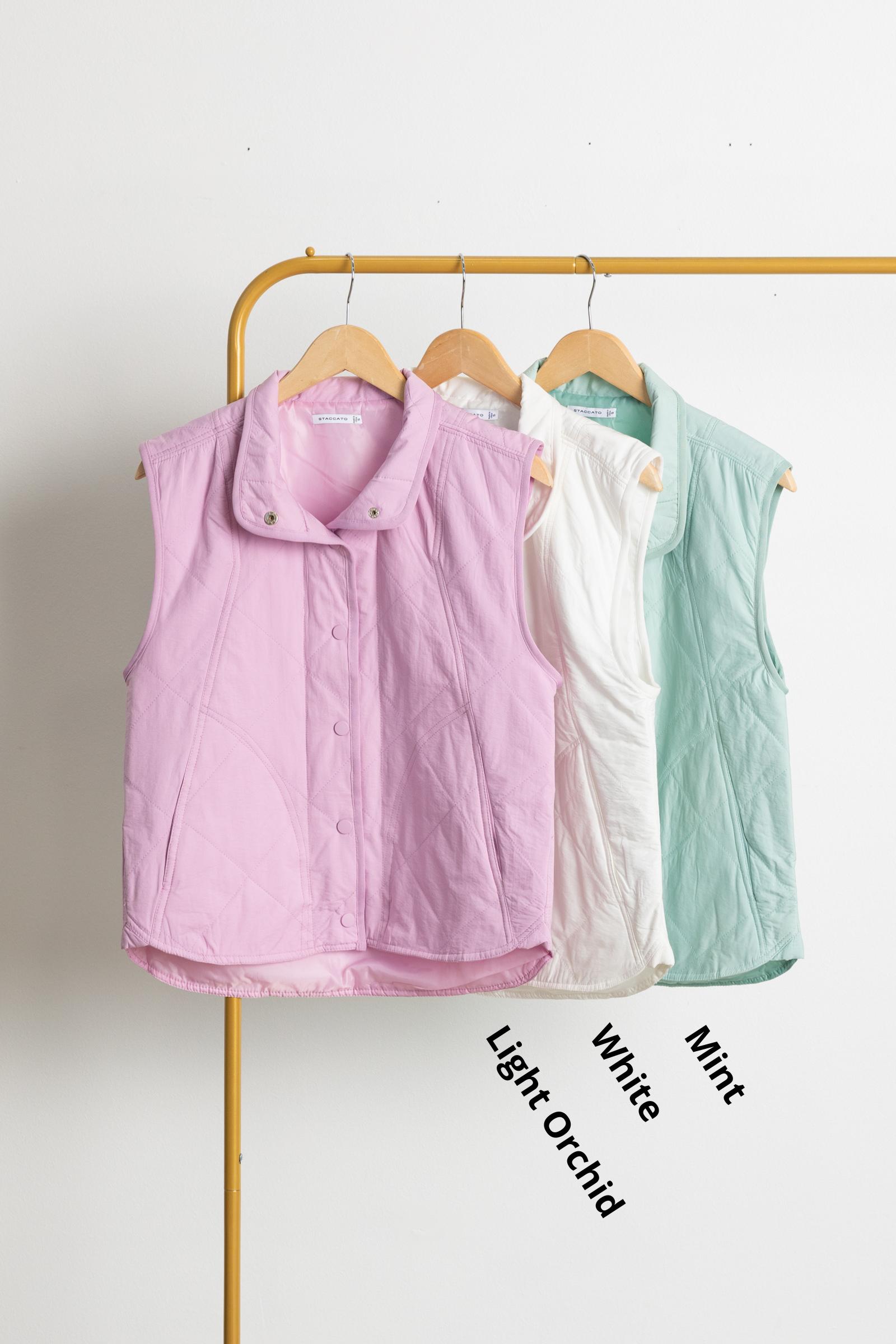 Collar Button Front Lightweight Vest Product Image