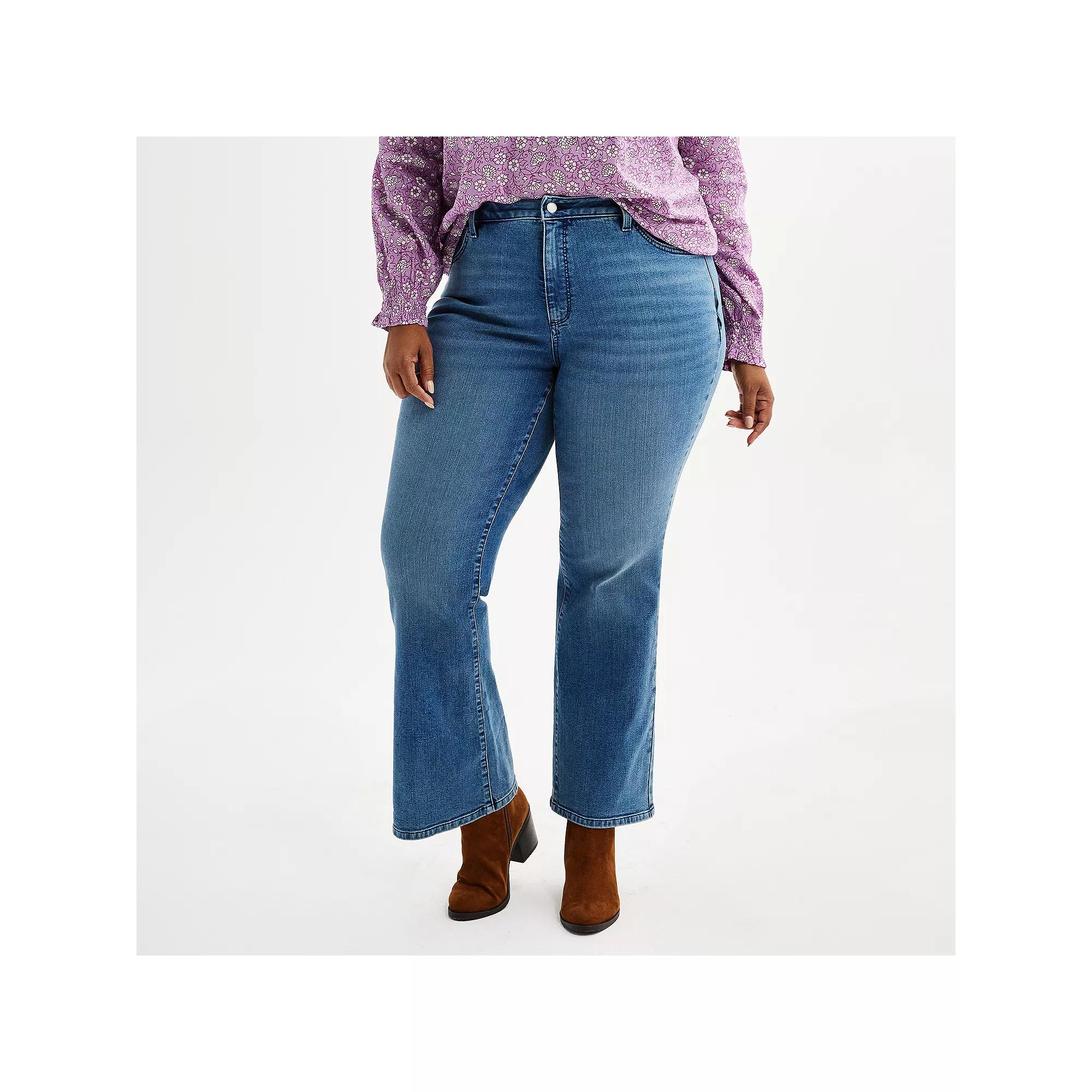 Plus Size Sonoma Goods For Life® Mid-Rise Bootcut Jeans, Women's, Size: 28 W, Vintage Medium Blue Product Image