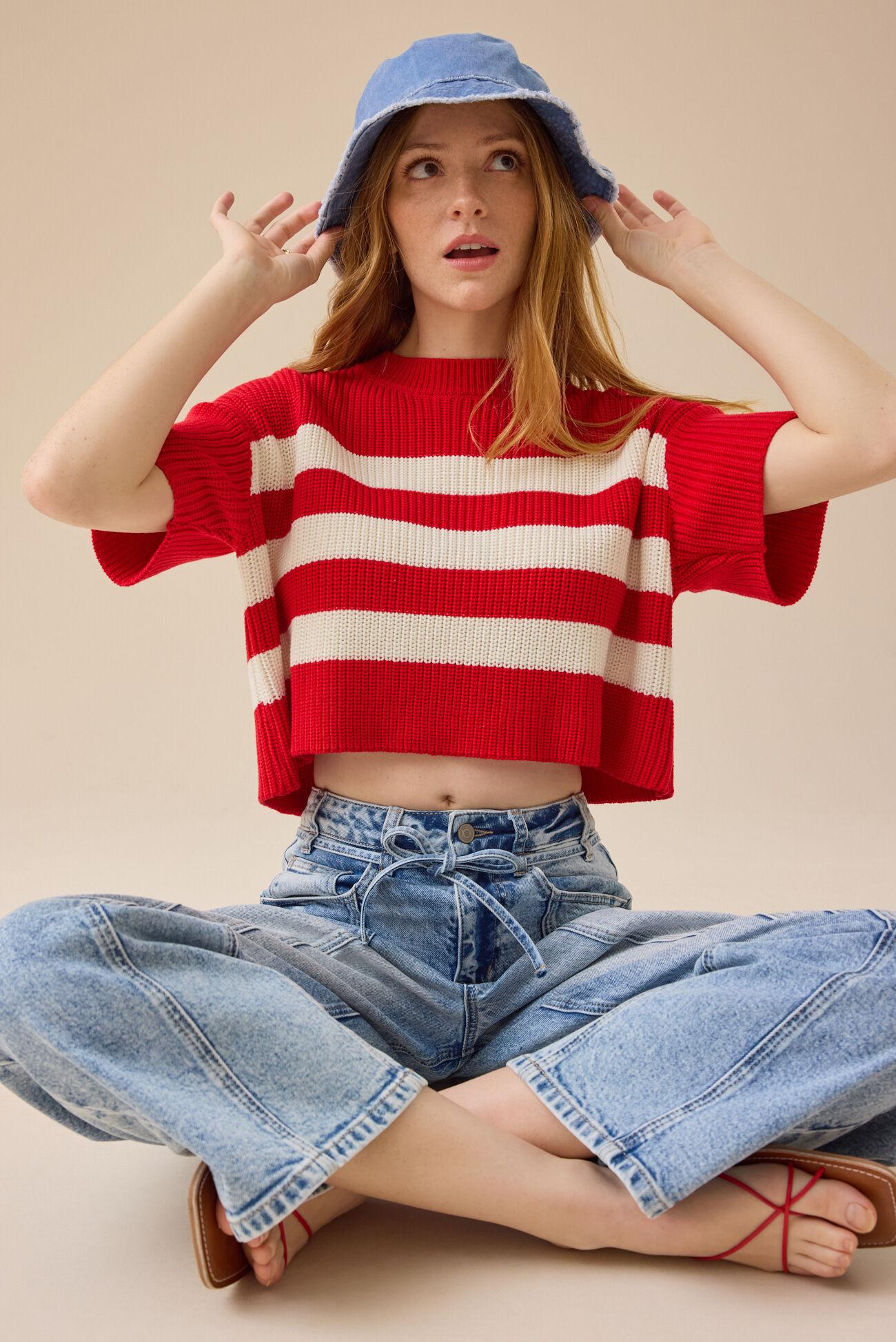 Ricki Striped Boxy Sweater Product Image