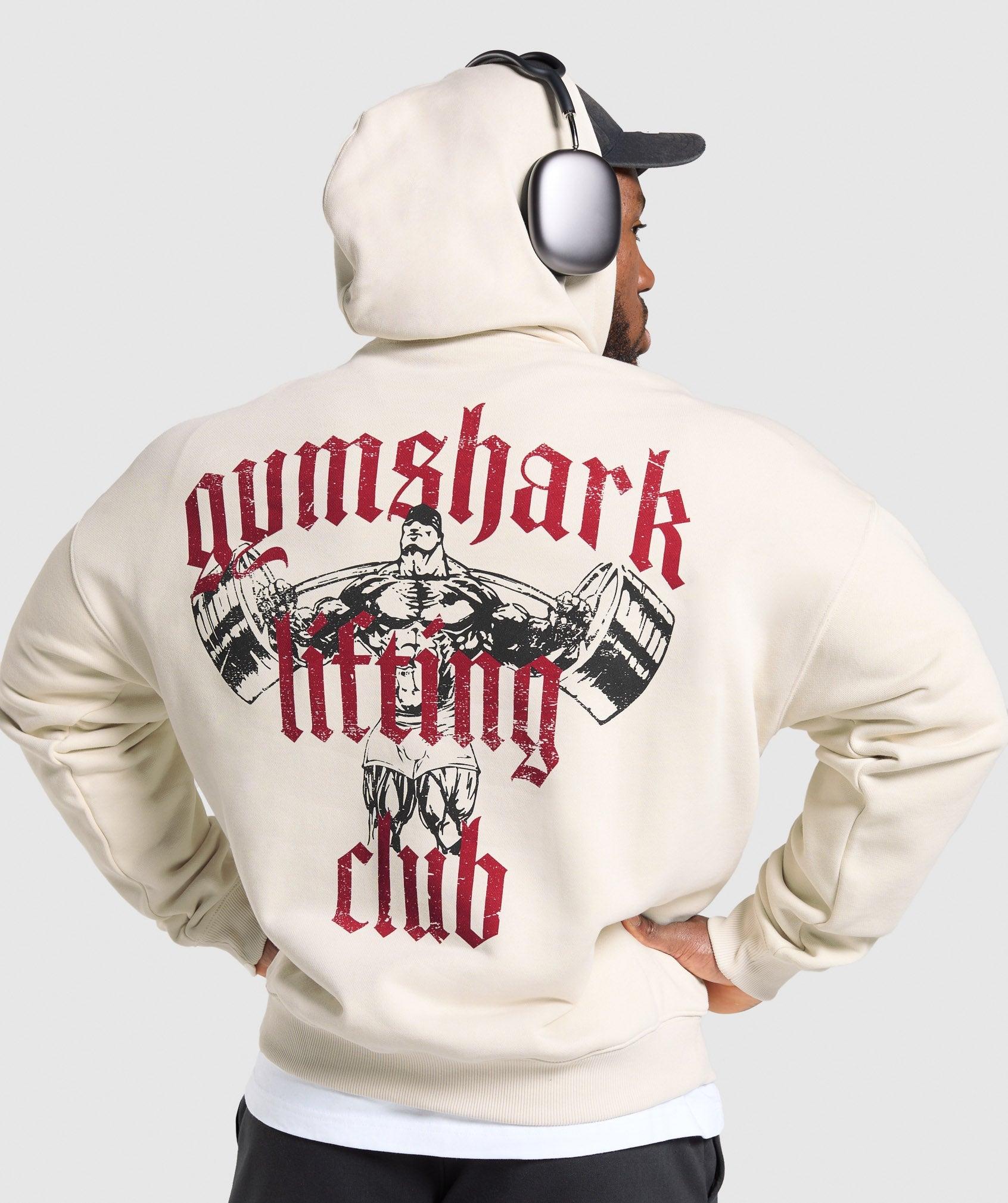 Gymshark Lifting Club Hoodie - Oat White Male Product Image