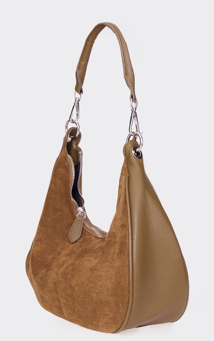 Khaki Oversized Curved Shoulder Bag Product Image