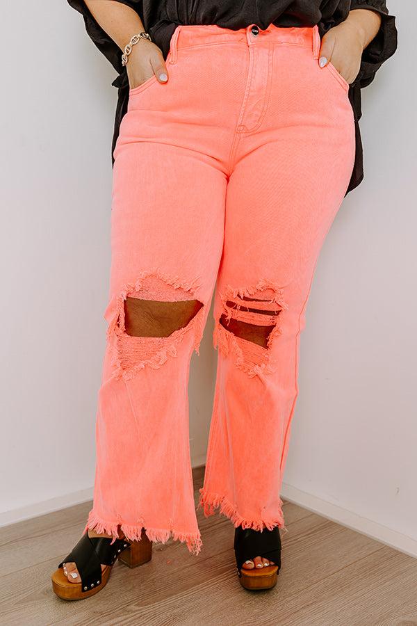Risen The Eras High Waist Distressed Jean in Coral Curves Product Image