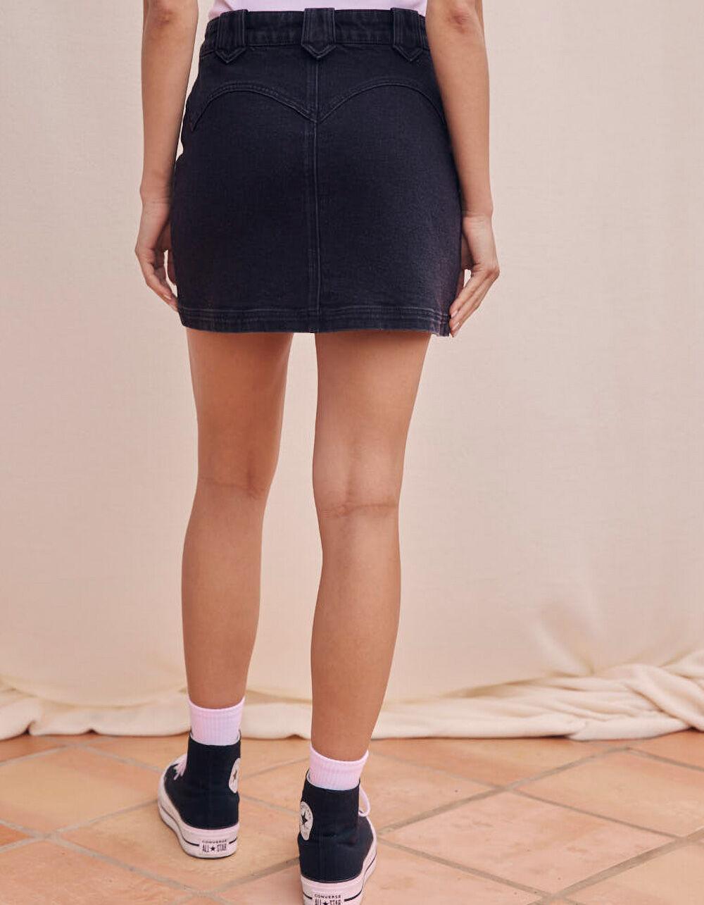 WEST OF MELROSE Seamed Western Womens Skirt - WASHED BLACK Product Image