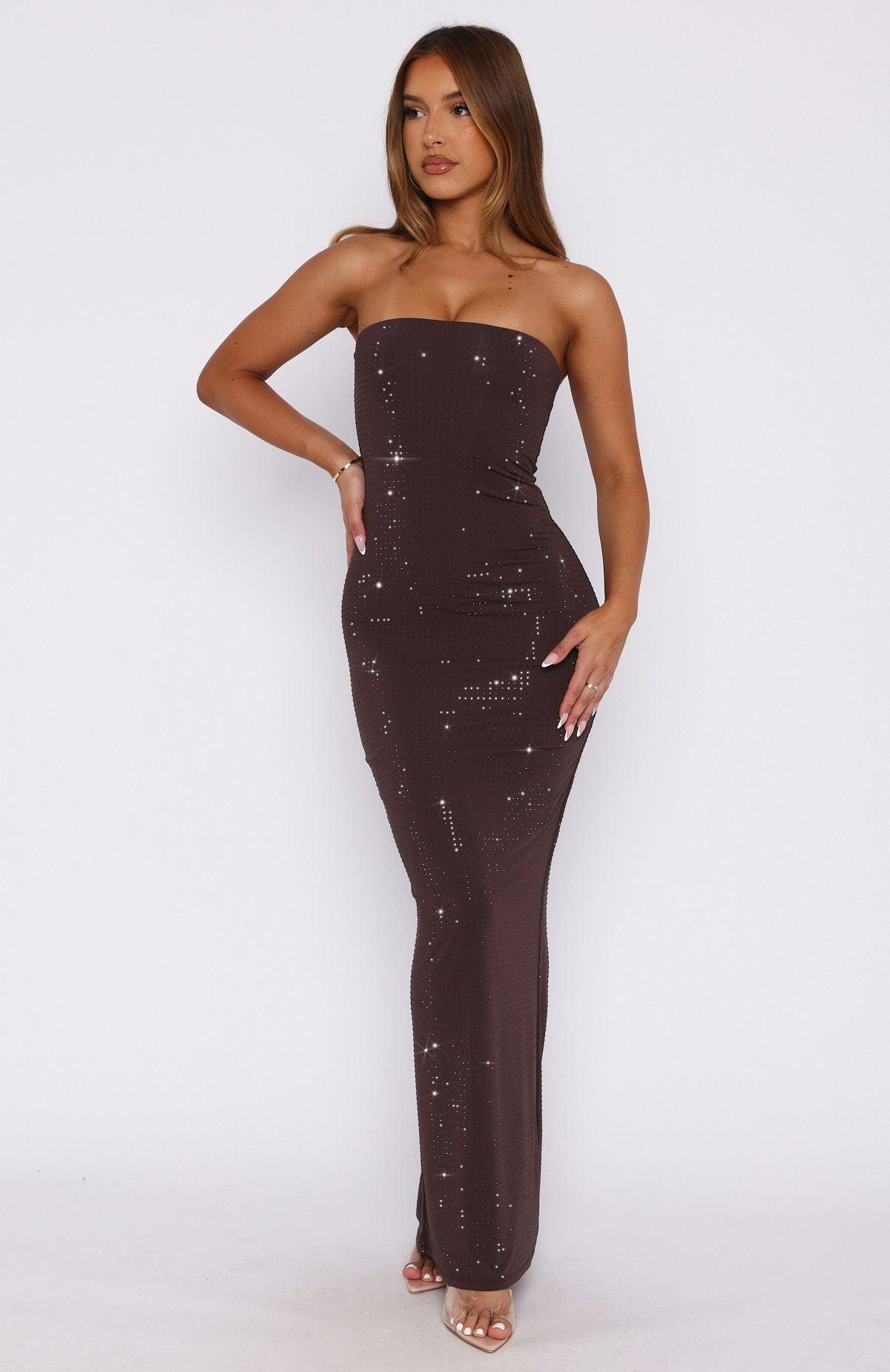 Platinum Maxi Dress Chocolate Product Image