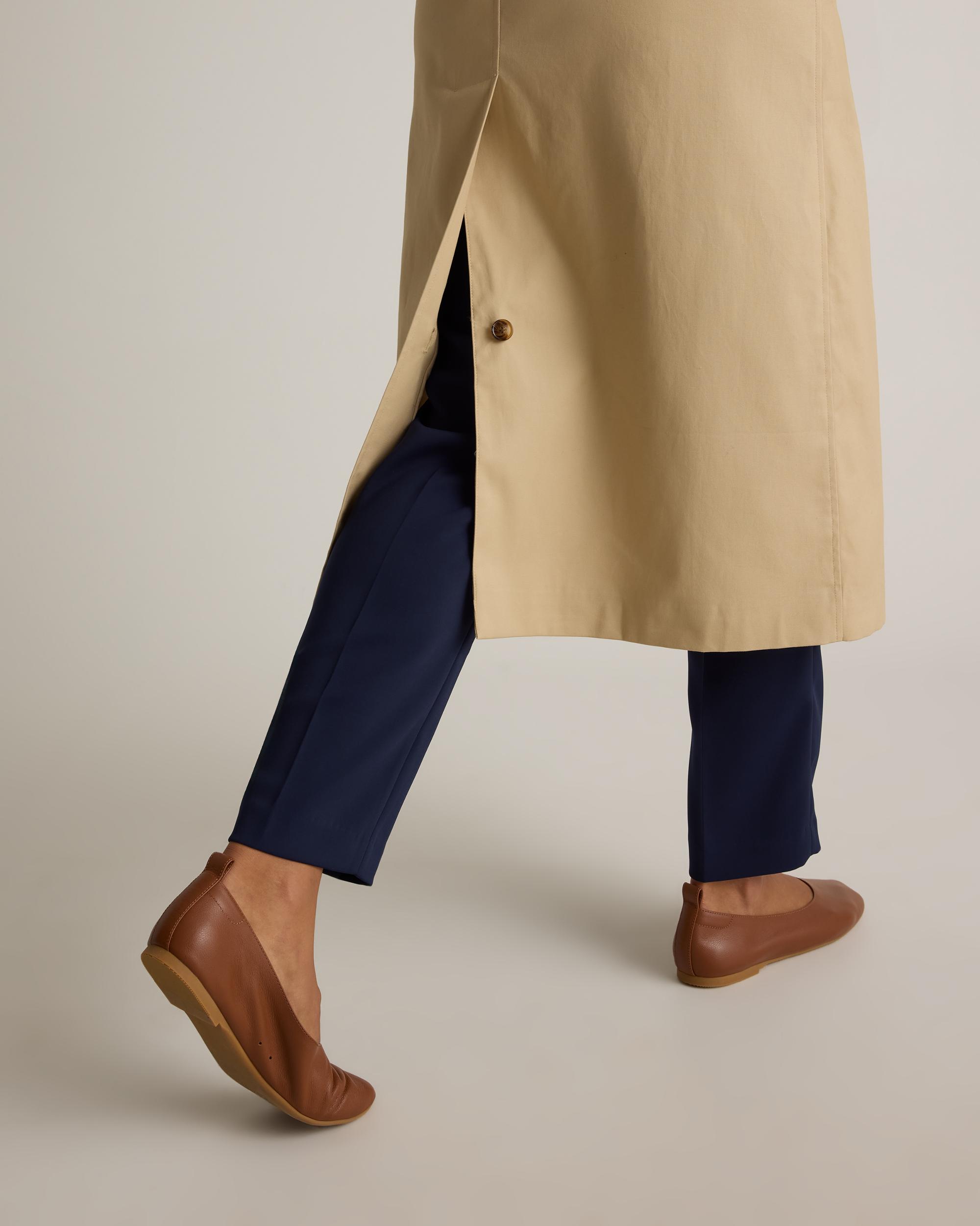 Quince | Women's Comfort Stretch Long Trench Coat Size XS, Organic Cotton Product Image
