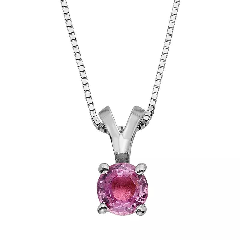 The Regal Collection Pink Sapphire 14k Gold Pendant Necklace, Women's,  Product Image