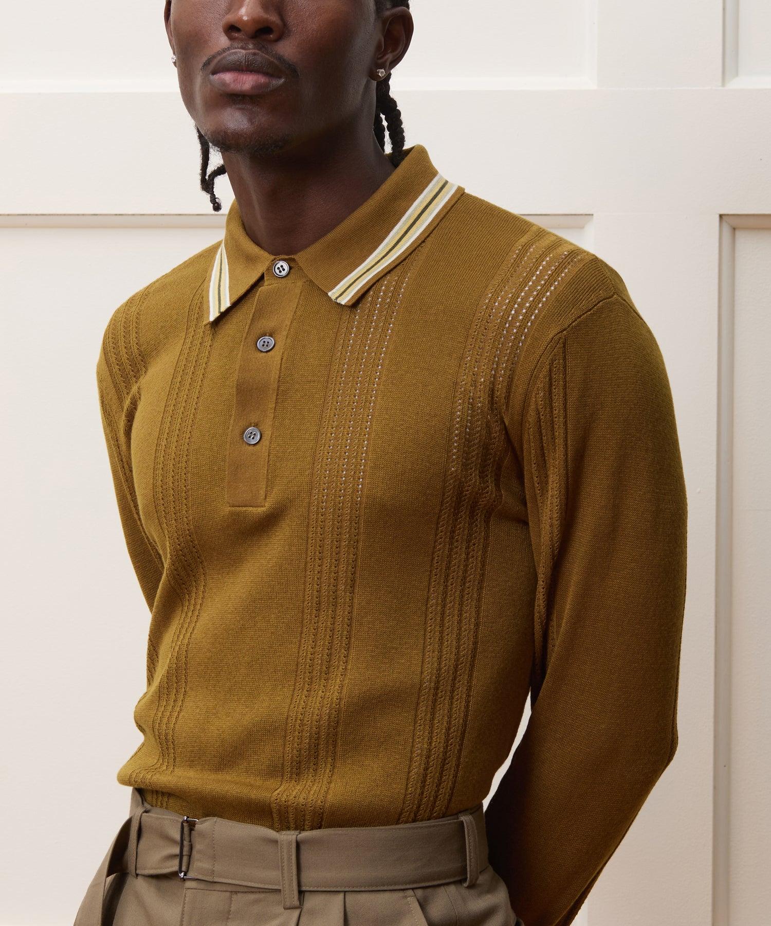 Silk-Cotton Tipped Sweater Polo Product Image