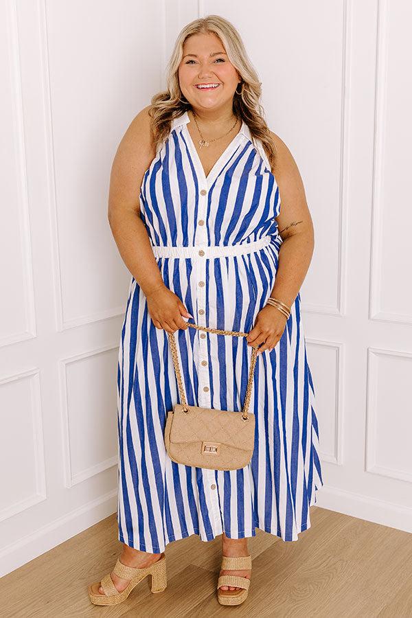 Sail Away Stripe Midi Dress Curves Product Image