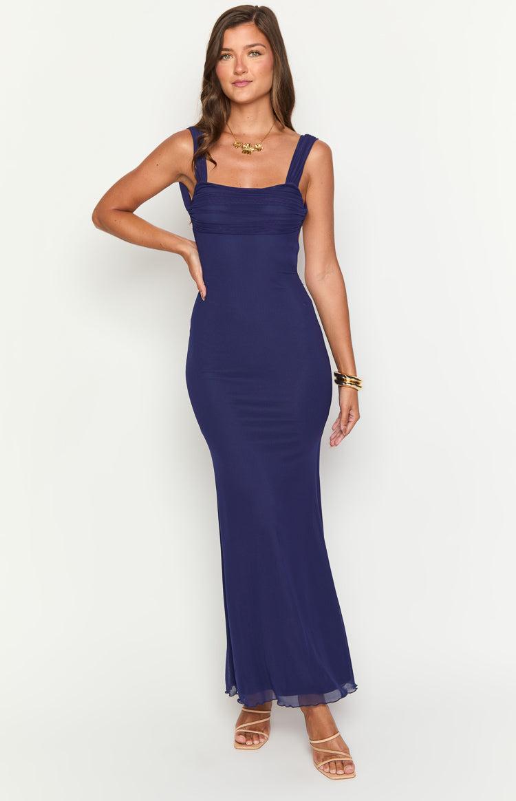 Beverley Navy Mesh Maxi Dress Baby Product Image