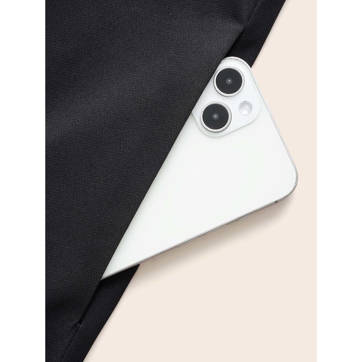 Plus Size Plain Cut Out Tie Knot Dress Black Women Casual Tie knot Round Neck Short sleeve Curvy BloomChic 18-20/2X Product Image