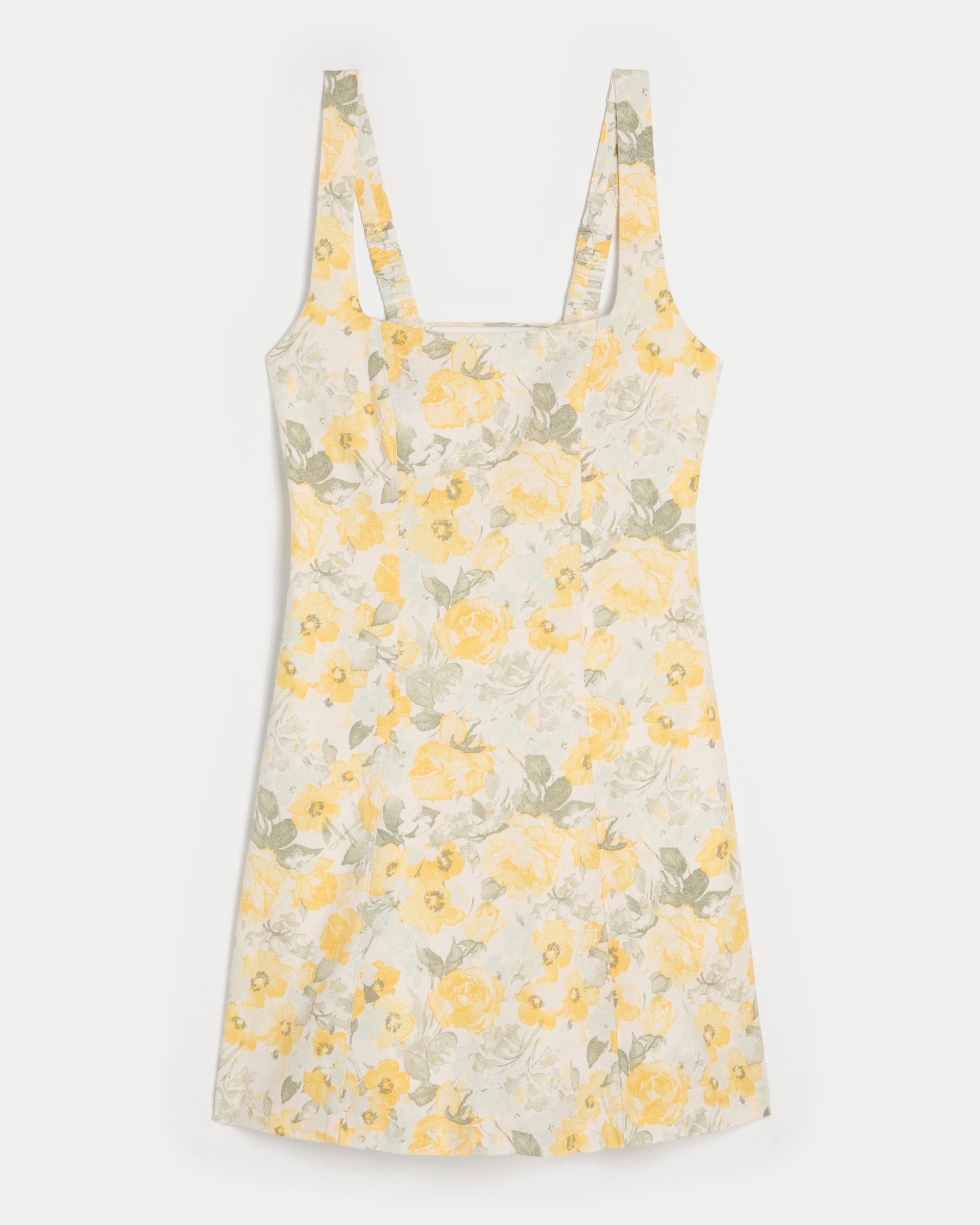 Linen-Blend Structured Mini Dress Product Image