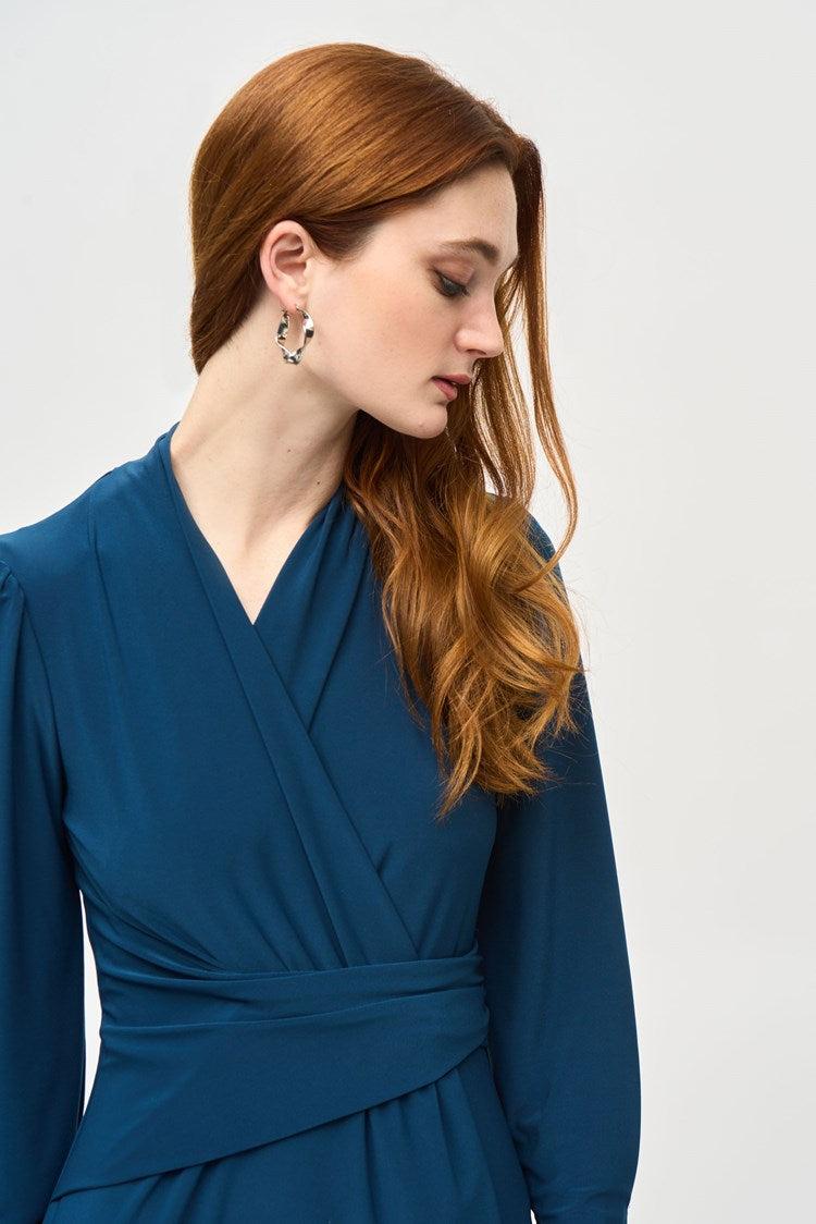 Silky Knit Draped Wrap dress Product Image