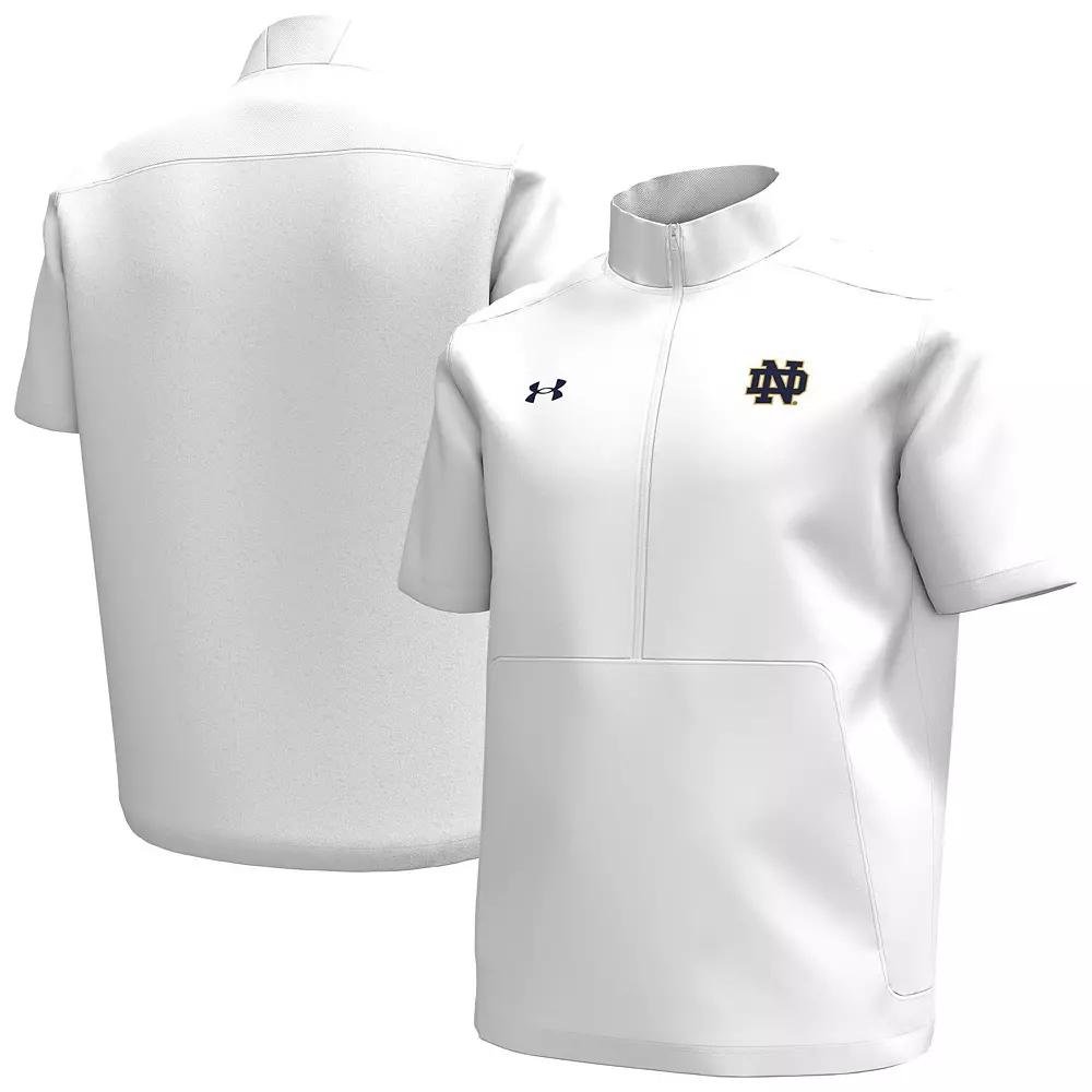 Men's Under Armour White Notre Dame Fighting Irish Motivate Quarter-Zip Short Sleeve Top,  Product Image