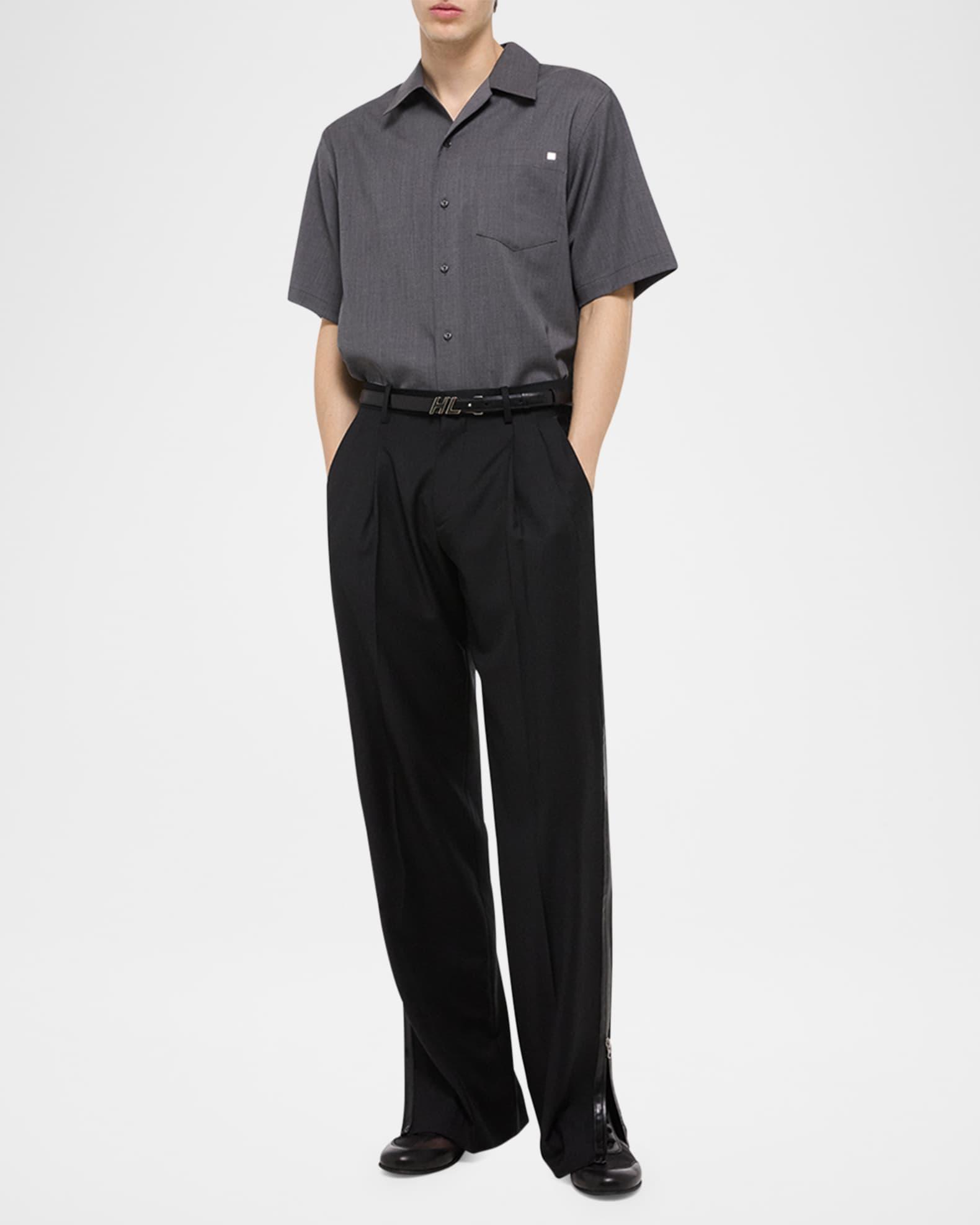 Men's Zip Double-Pleated Trousers Product Image
