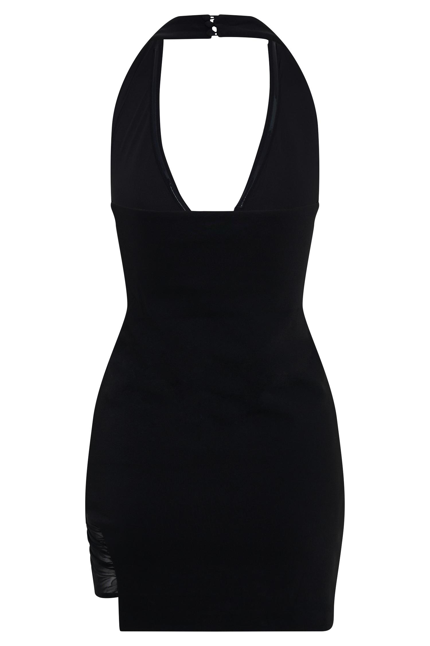 Aubree Crepe And Mesh Mini Dress - Black Female Product Image