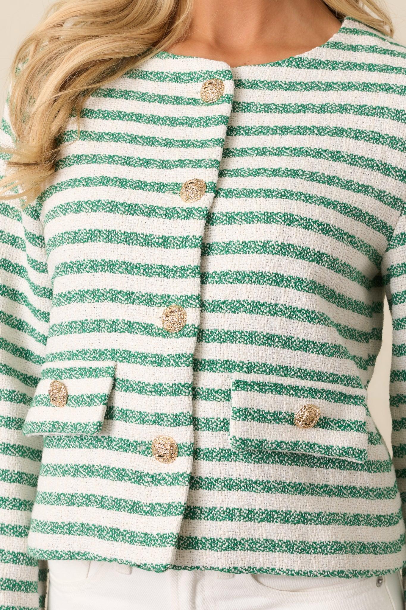 Gallery Opening Green Stripe Tweed Jacket Product Image