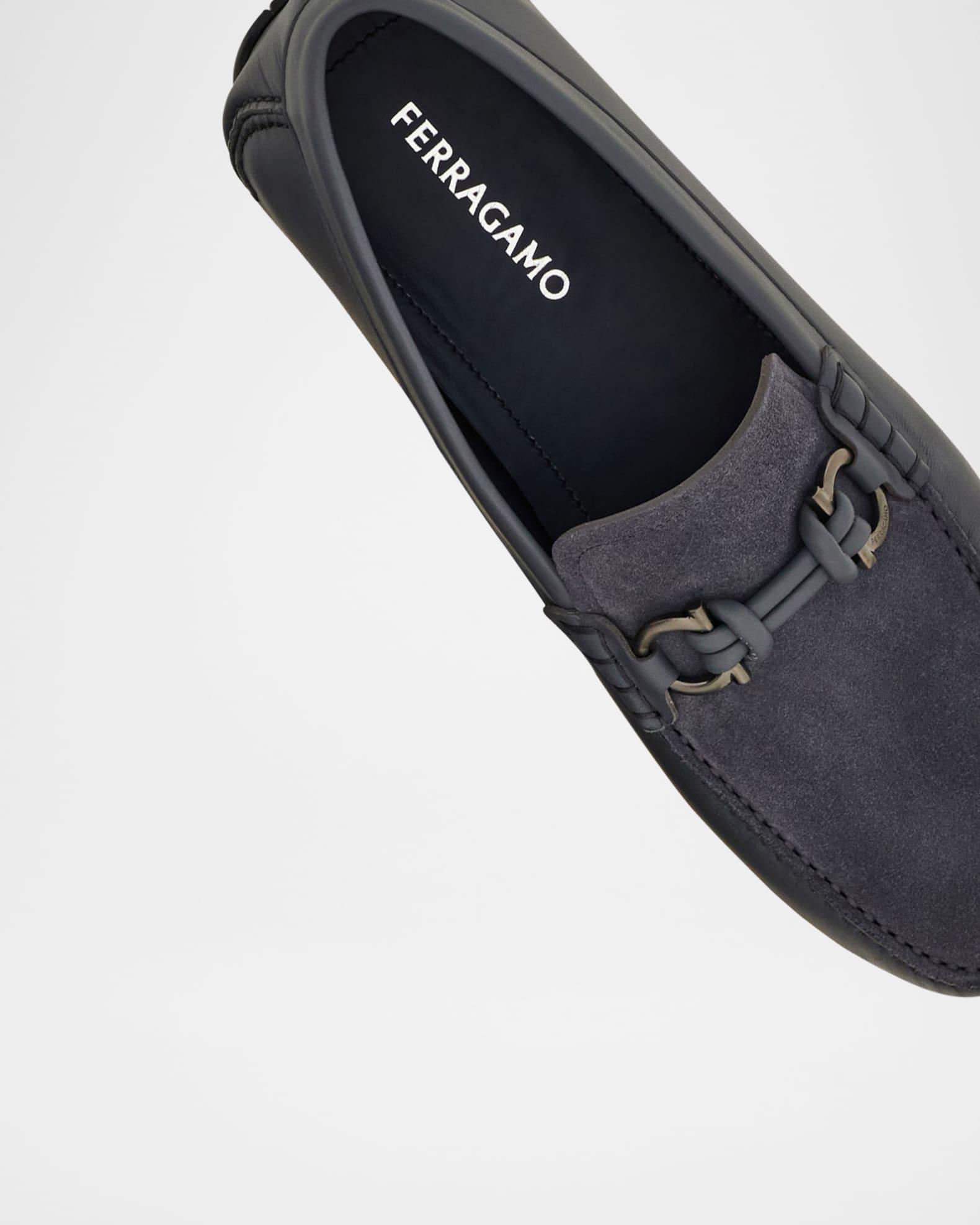 Men's Almeria Gancini-Bit Leather and Suede Drivers Product Image