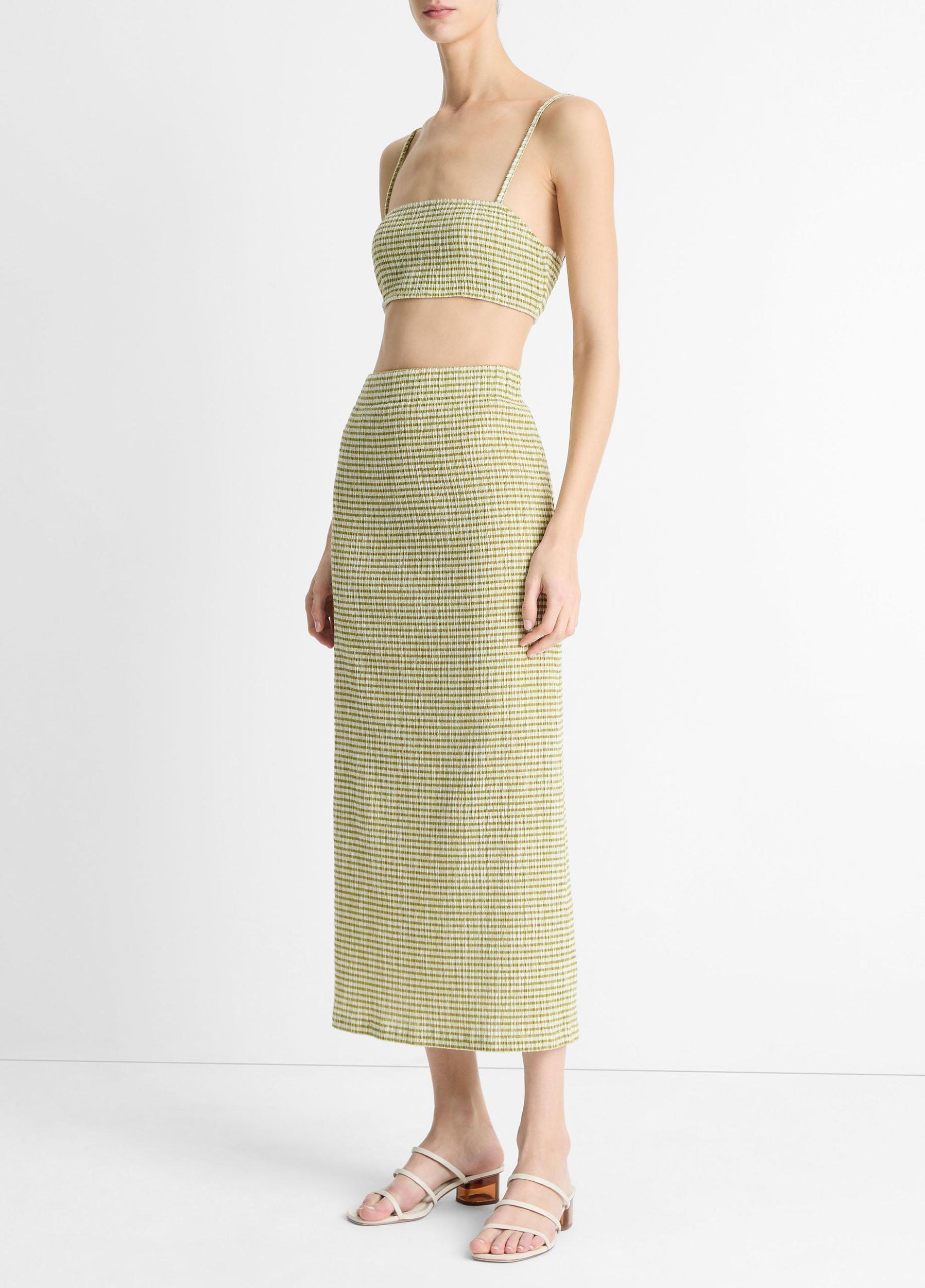 Checked Smocked Midi Skirt Product Image