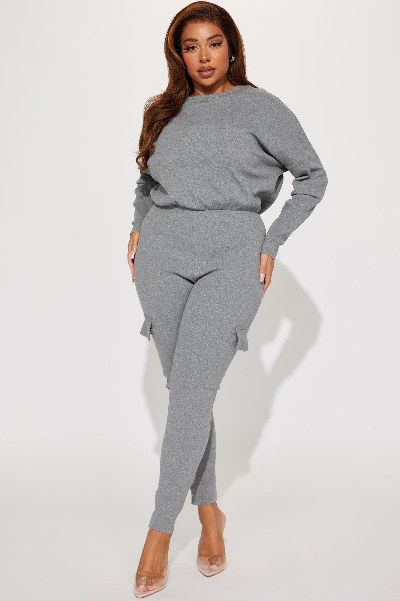Airport Lounging Jumpsuit - Heather Grey Product Image