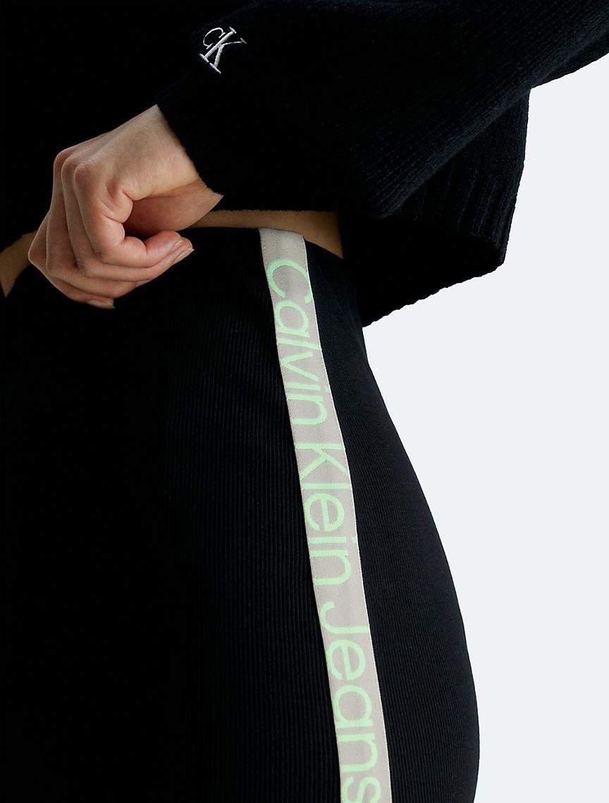 Slim Ribbed Logo Tape Skirt Product Image