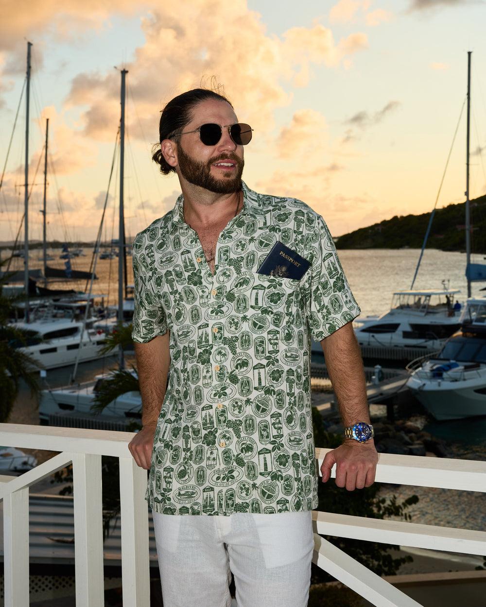 The Passport to Paradise - Men's Linen Blend Shirt Product Image