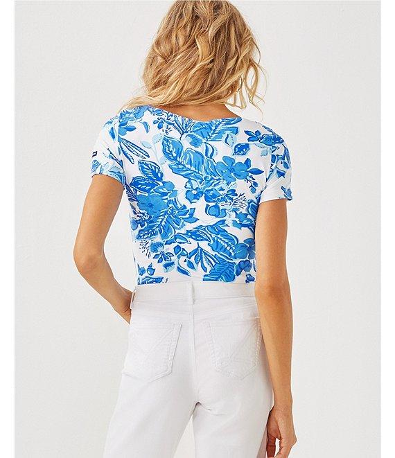 Lilly Pulitzer x Saint James Garde Cote Azure Soleil Round Neck Short Sleeve Knit Top Product Image