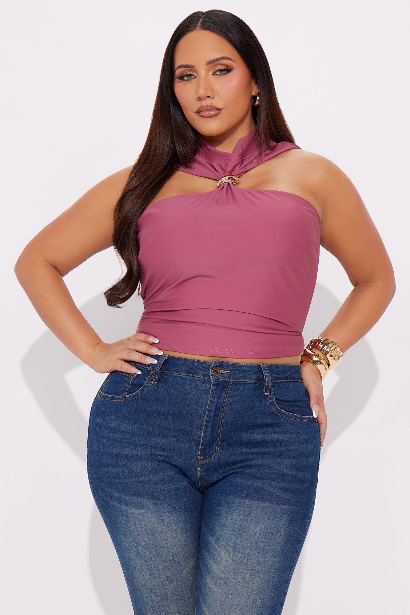 Noticed Class Mock Neck Top - Plum Female Product Image