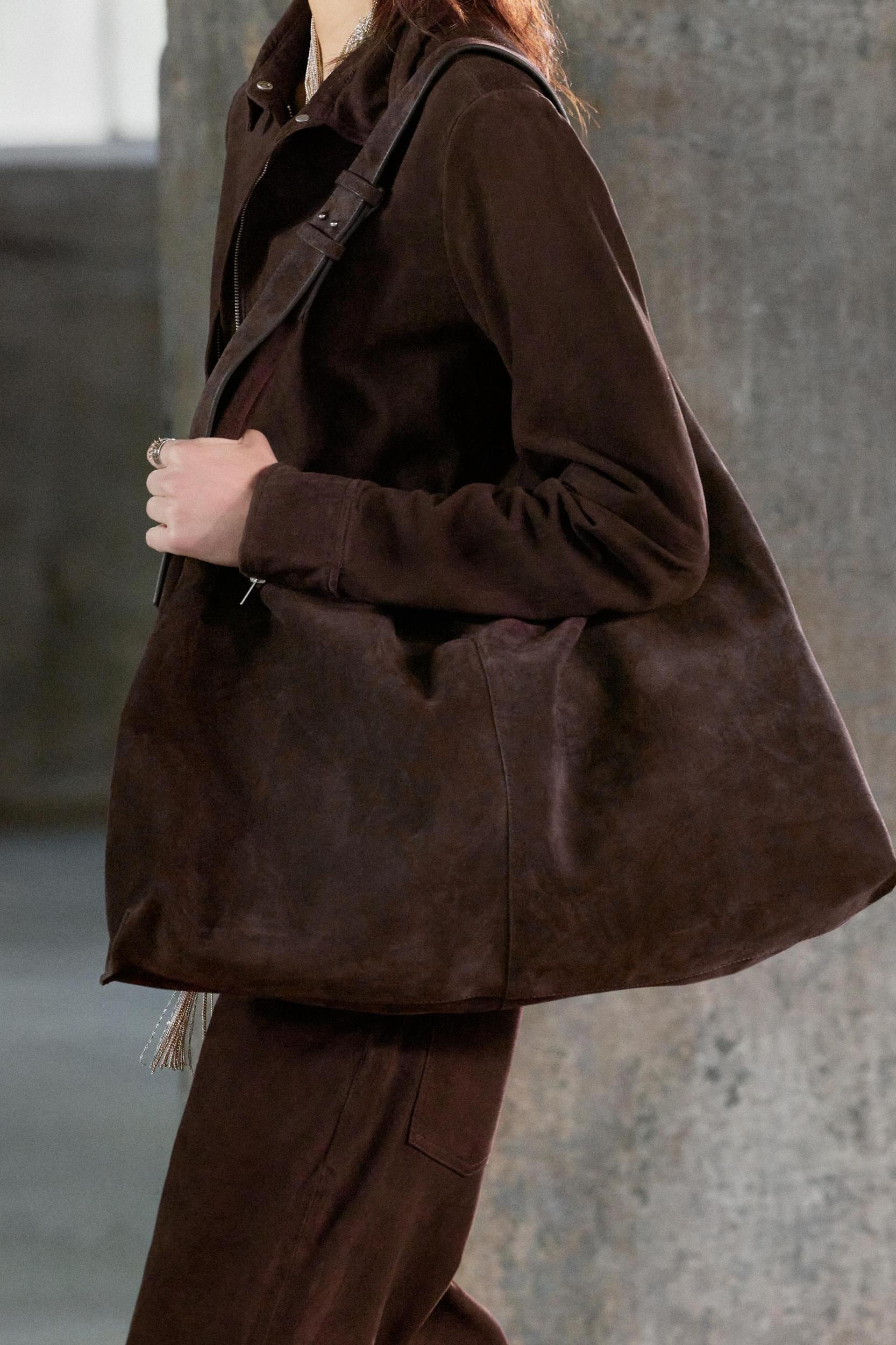 OVERSIZED SUEDE BUCKET BAG Product Image