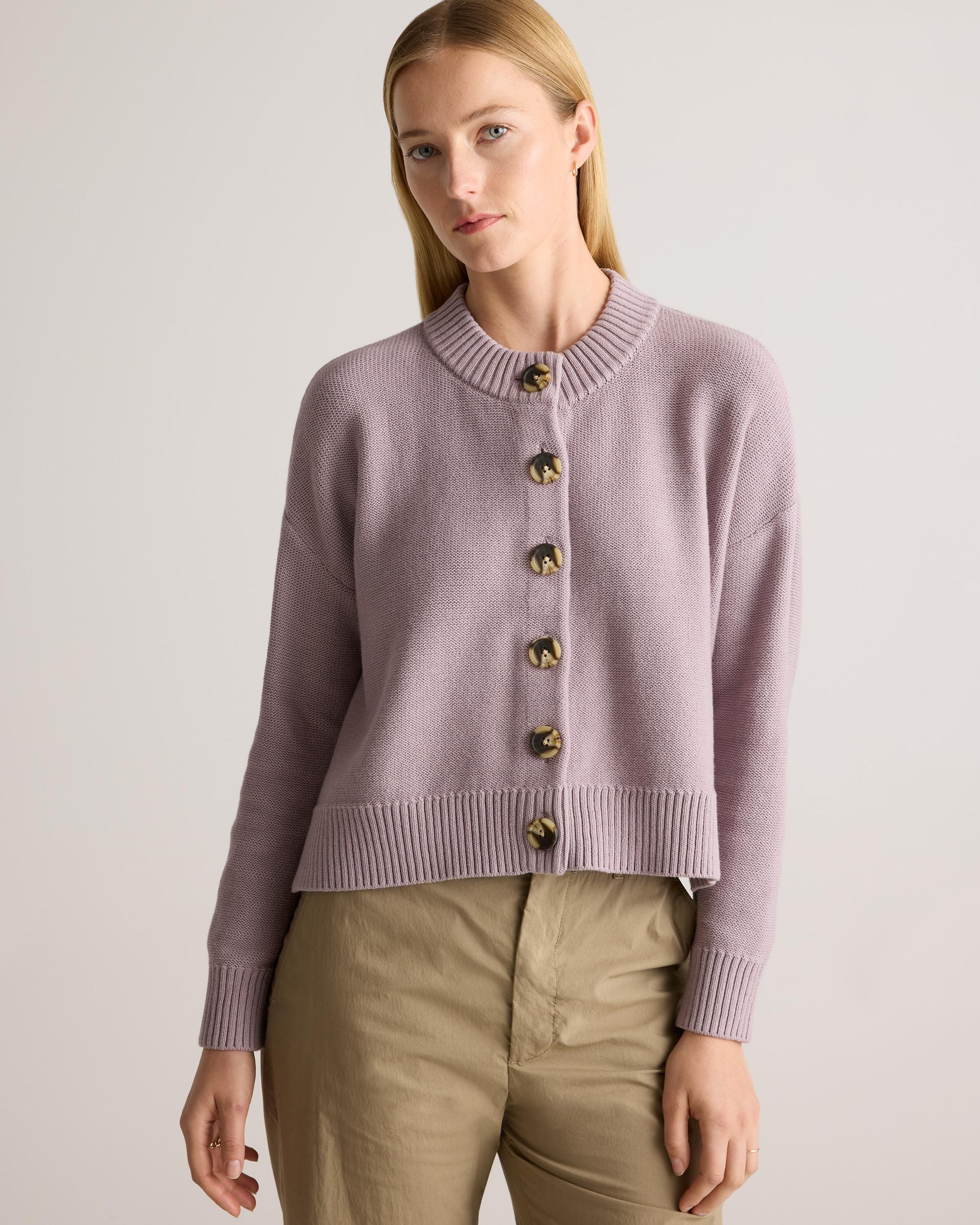 Quince | Women's Cropped Cardigan Sweater Organic Cotton Product Image