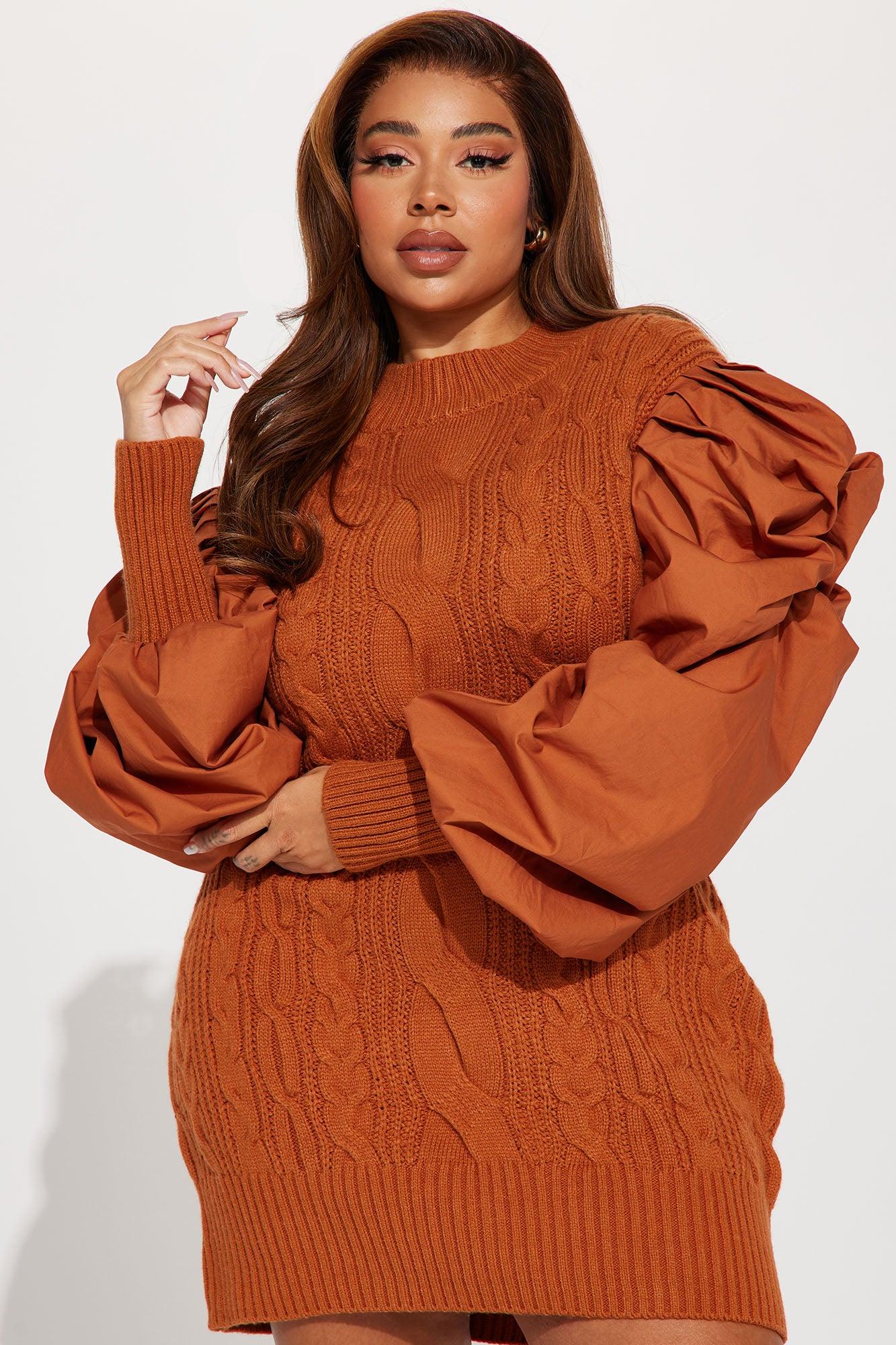 Sass And Class Sweater Mini Dress - Rust Product Image