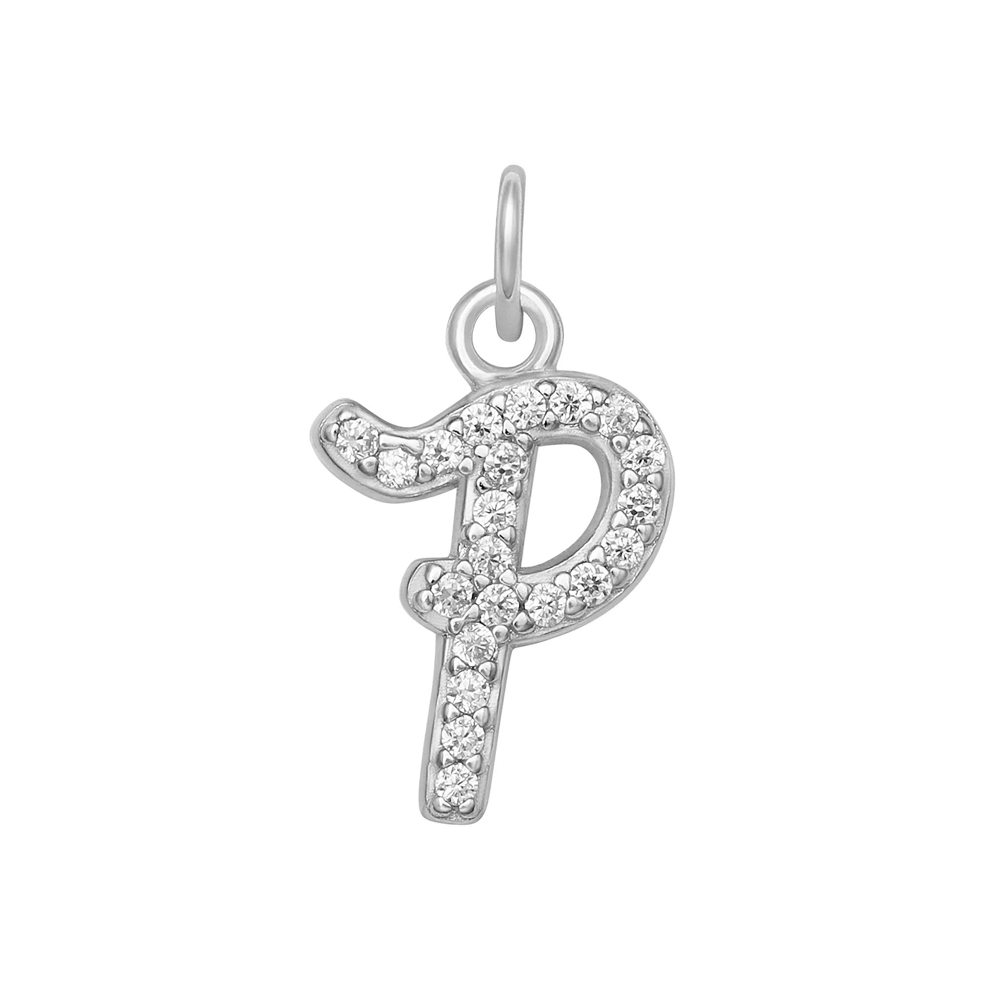 LC Lauren Conrad Sterling Silver Cubic Zirconia Initial Charm, Womens, Gold Tone O Product Image