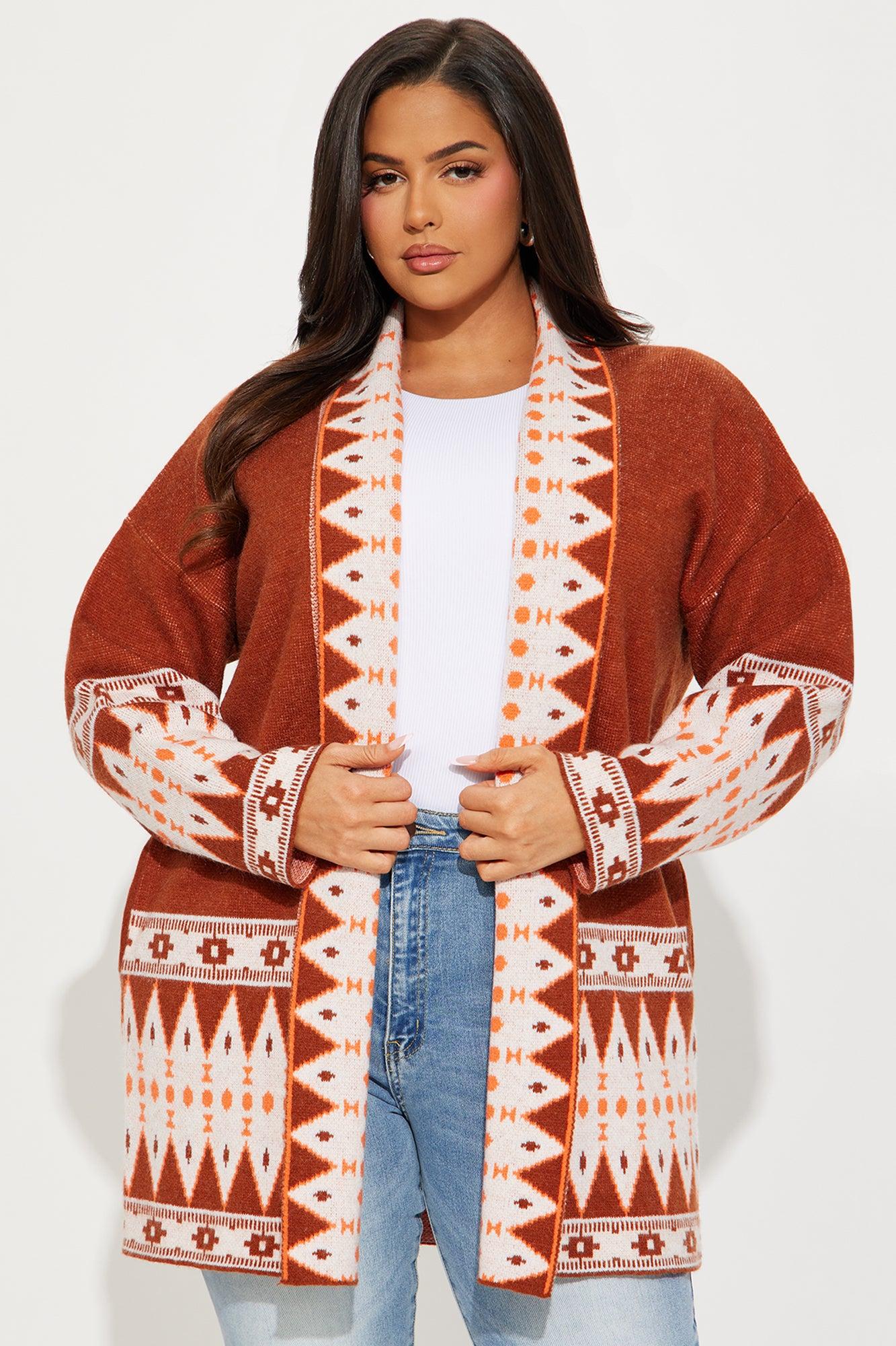 Nashville Bound Cardigan - Brown/combo Product Image