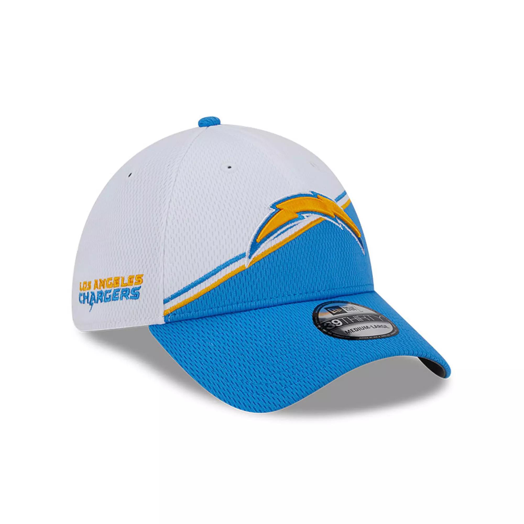 Men's New Era White/Powder Blue Los Angeles Chargers 2023 Sideline 39THIRTY Flex Hat, Size: Medium/Large Product Image
