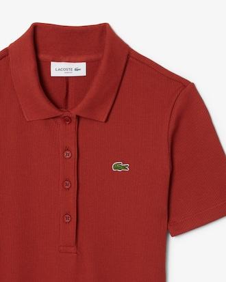 Long Ribbed Cotton Polo Dress Product Image