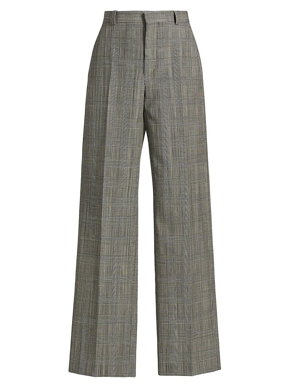 Womens Glen Check Straight-Leg Trousers Product Image