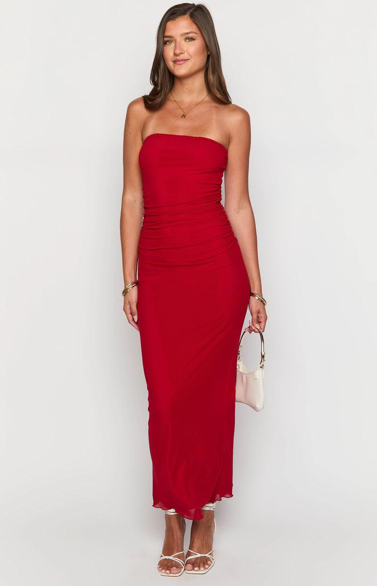 Imogen Red Maxi Dress Product Image