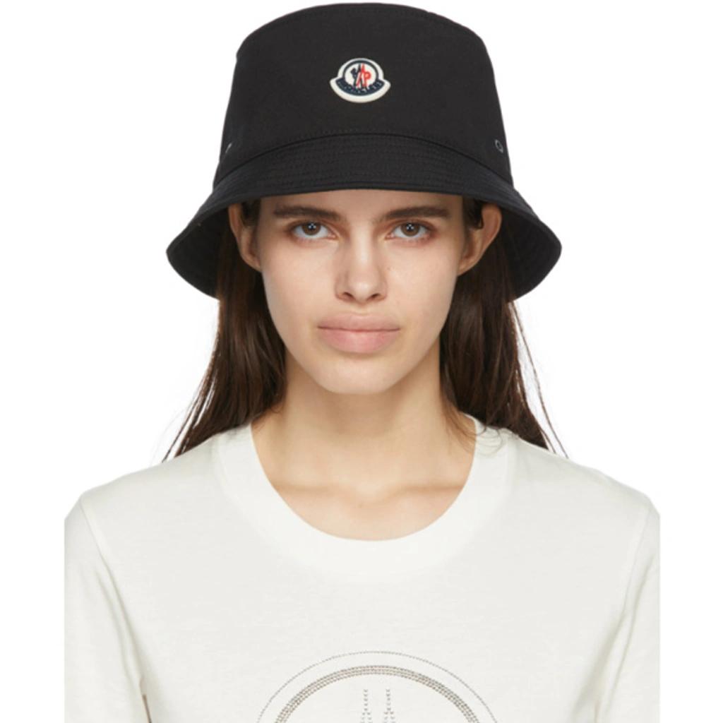 MONCLER Logo Patch Bucket Hat In Black Product Image