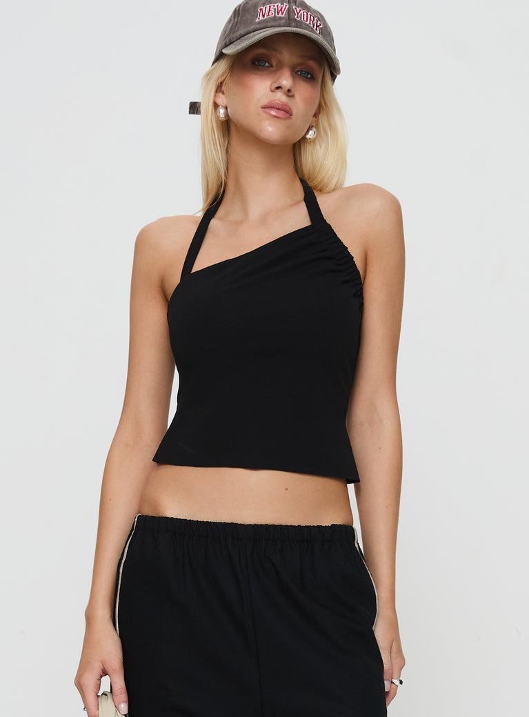 Glint Asymmetrical Top Black Product Image