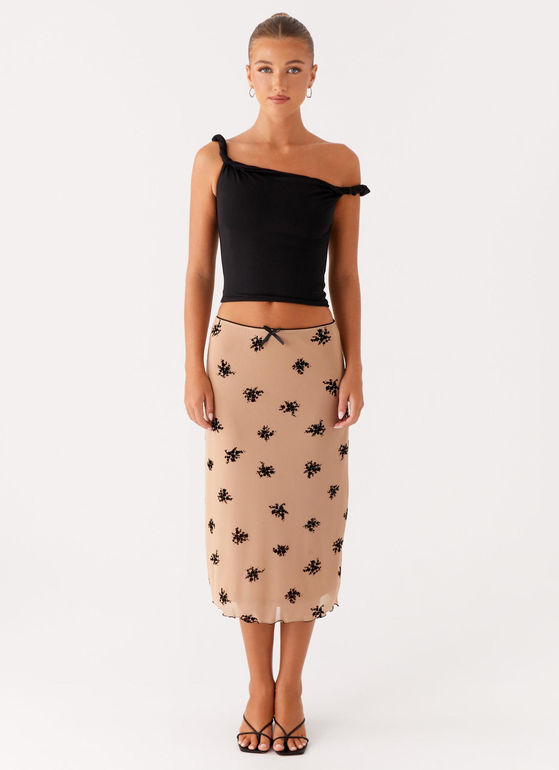 Rocca Midi Skirt - Nude Product Image