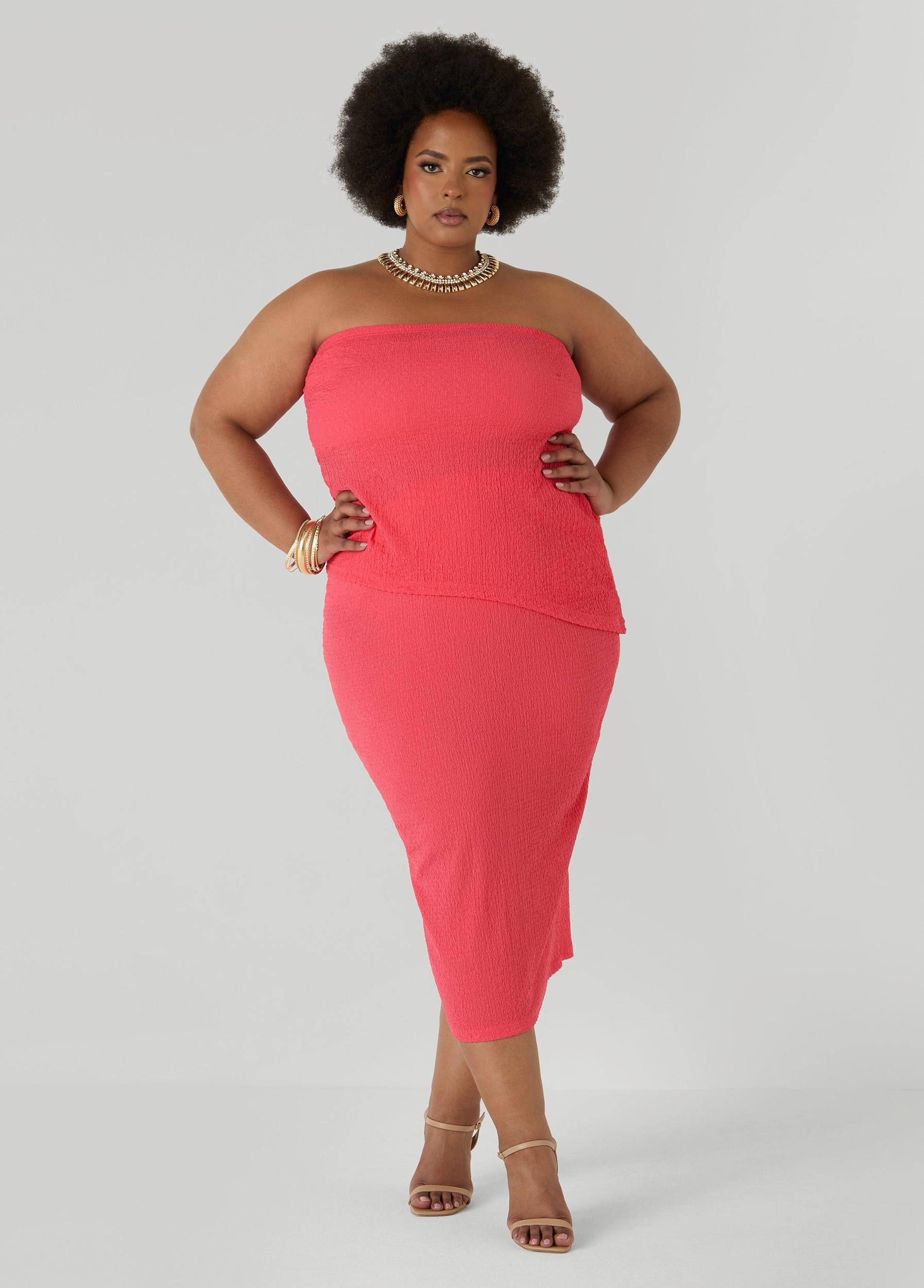 Textured Midi Pencil Skirt Product Image