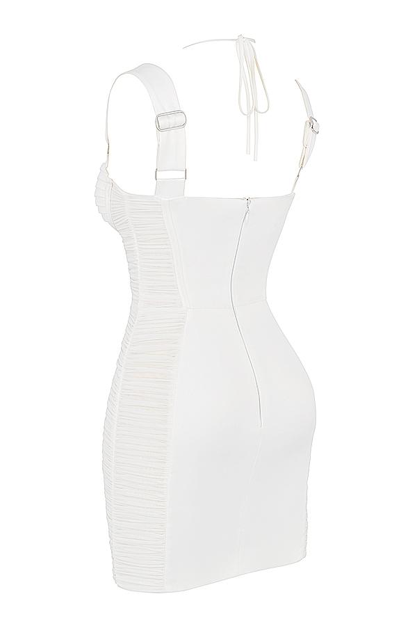 Lucinda  white ruched corset mini dress Product Image