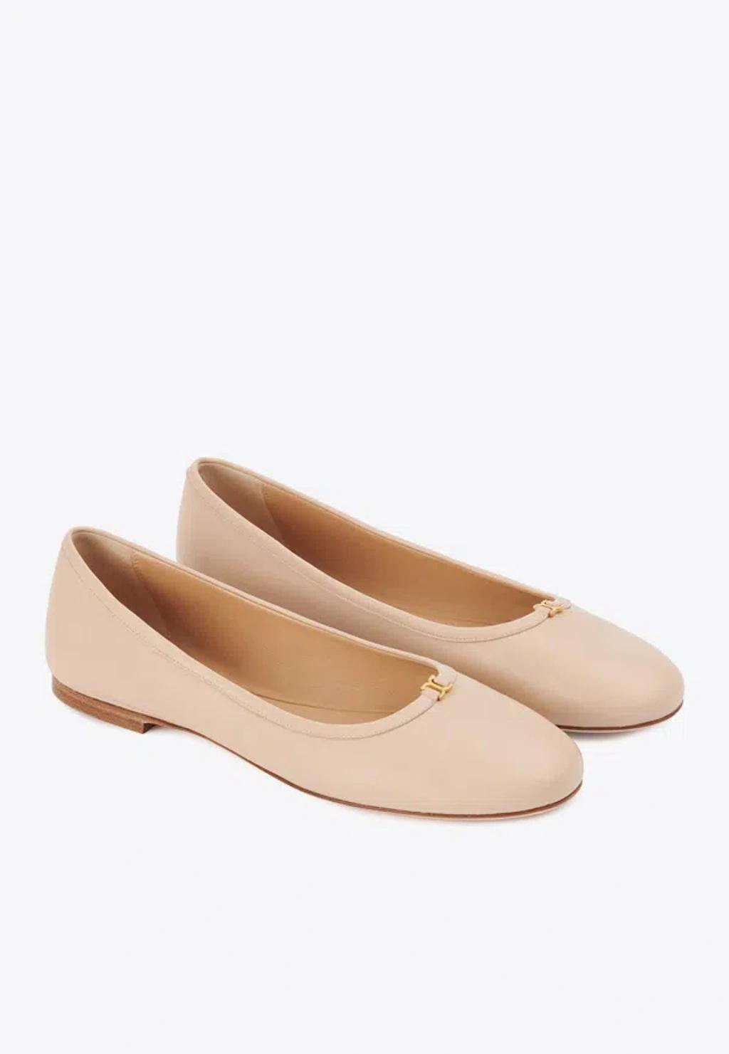 CHLOÉ Woman Ballet Flats Sand Size 9 Leather In Beige Product Image