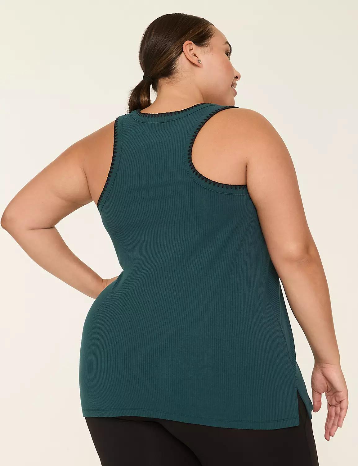 LIVI Ribbed Crochet-Detail Tank Product Image