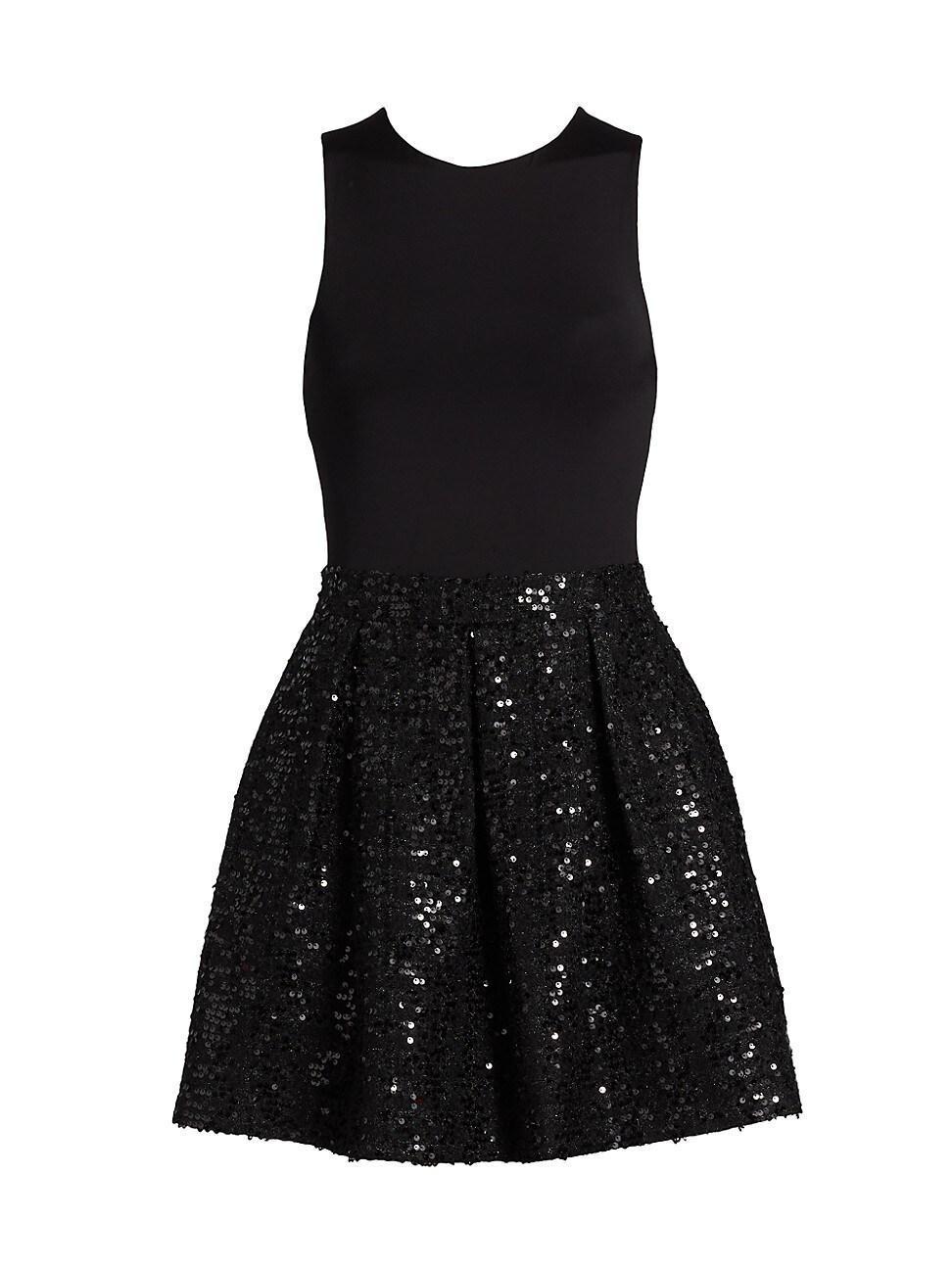 Womens Chara Sequined Fit & Flare Minidress Size 0 Product Image