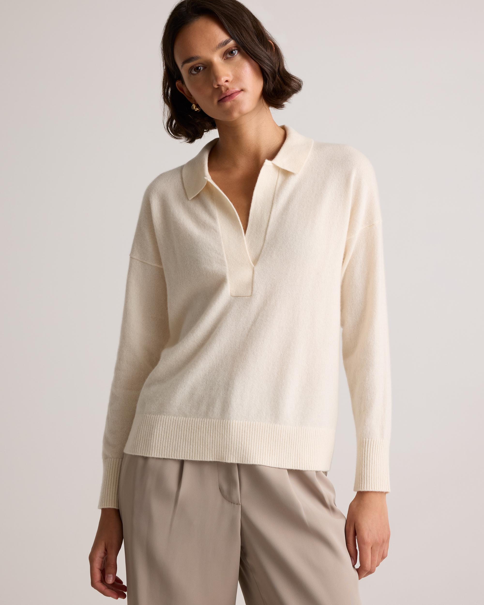 Quince | Women's Mongolian Cashmere Polo Sweater Product Image