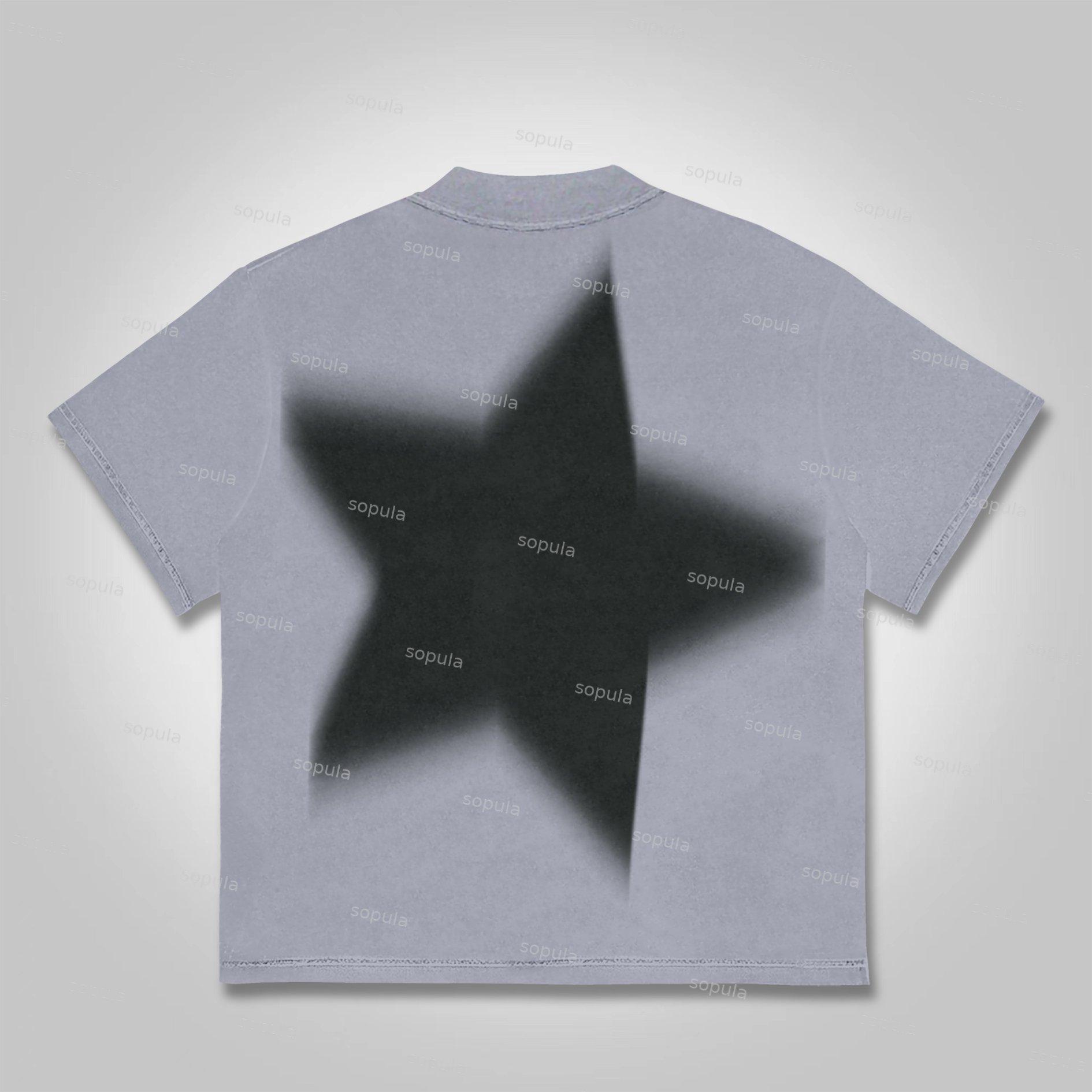 Men's Casual Virtual Shadow Graphics Cotton Short Sleeve T-Shirt Product Image