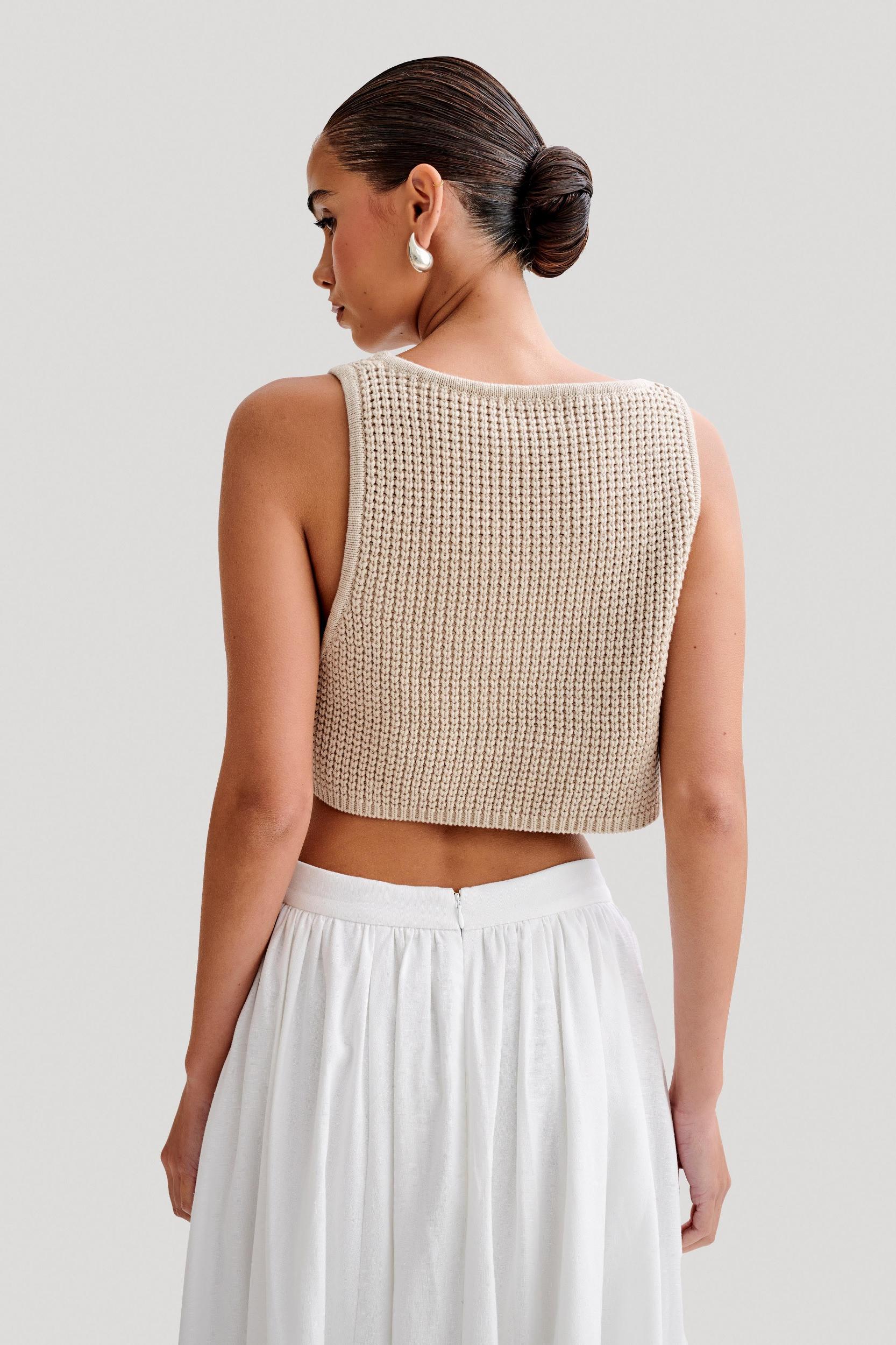 Gianni Sleeveless Knit Top - Natural Product Image