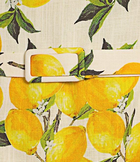 En Saison Blanca Lemon Print Square Neckline Sleeveless Tiered Mini Dress Product Image